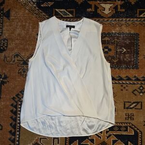 Rag & Bone Cream Sleeveless Wrap Blouse